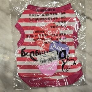Pink and White Striped Pet Shirt